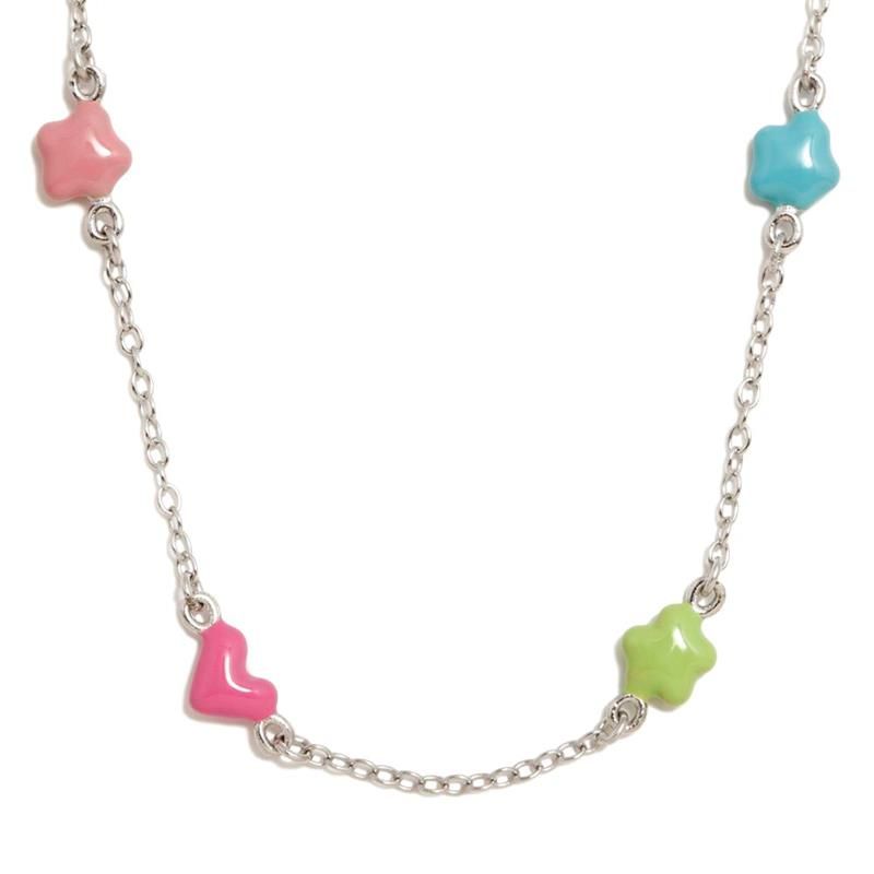 Colar Símbolos Esmalte Coloridos