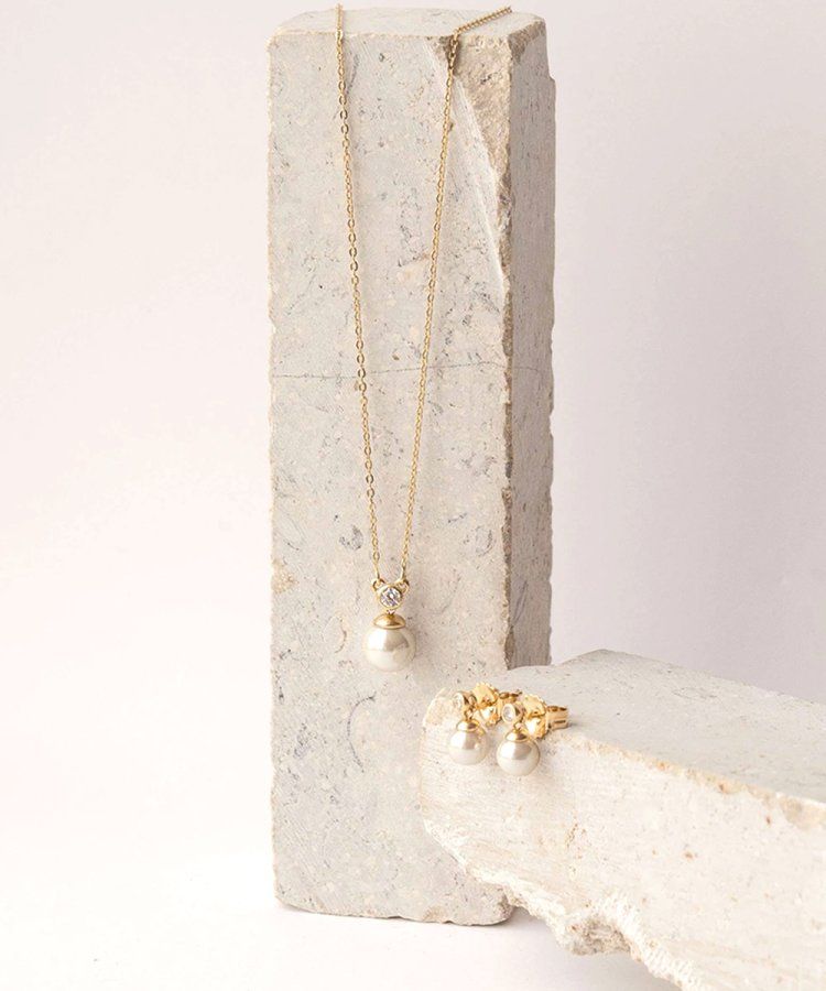 Colar Zircão e Pérola Dourado