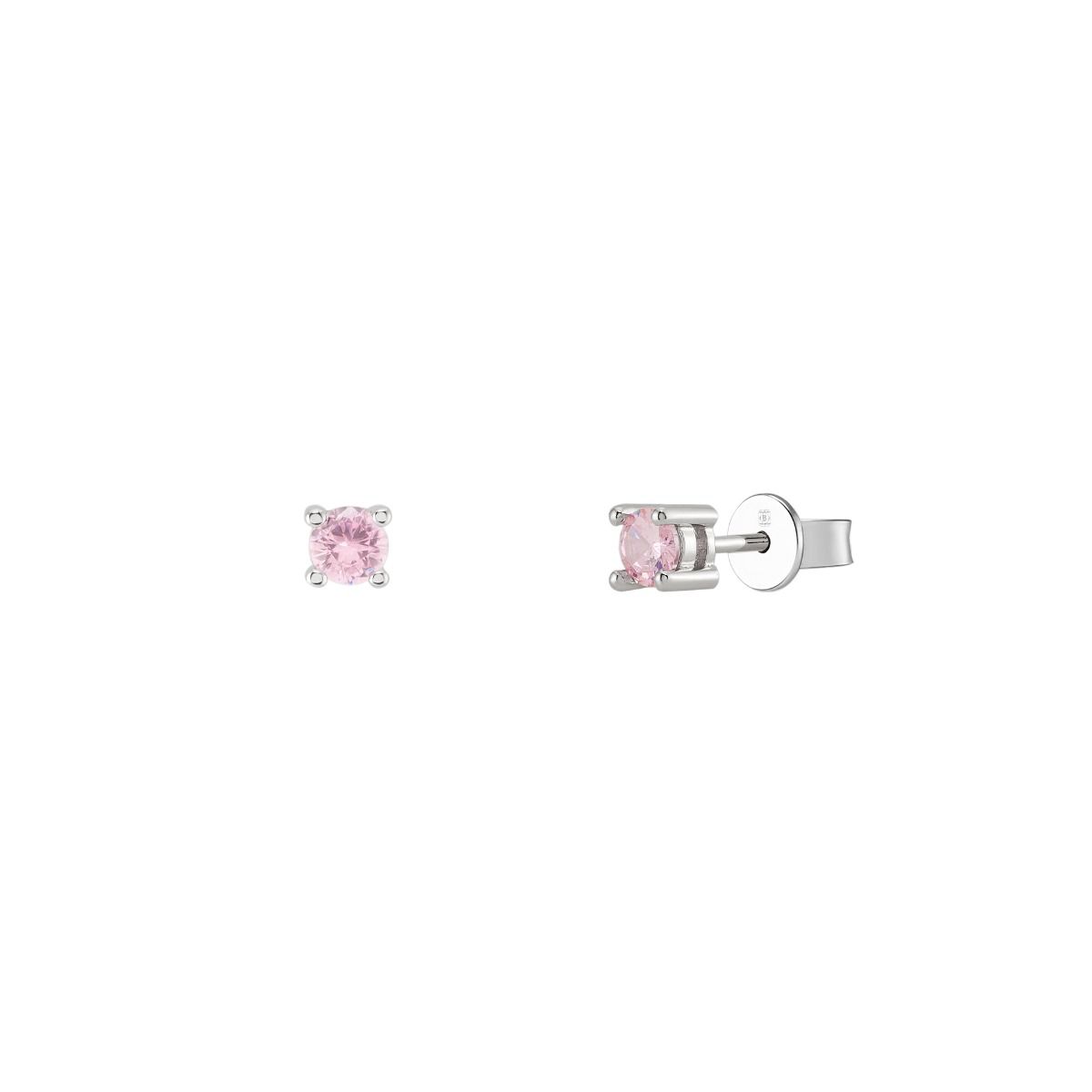 Brincos Solitário Rosa
