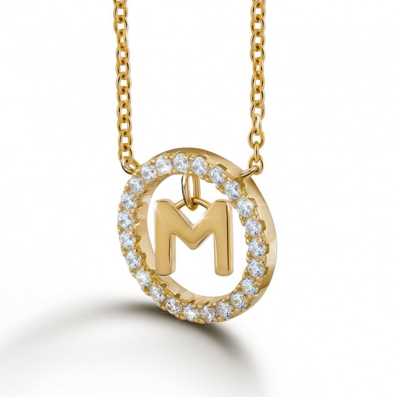 Colar Letra M Dourado