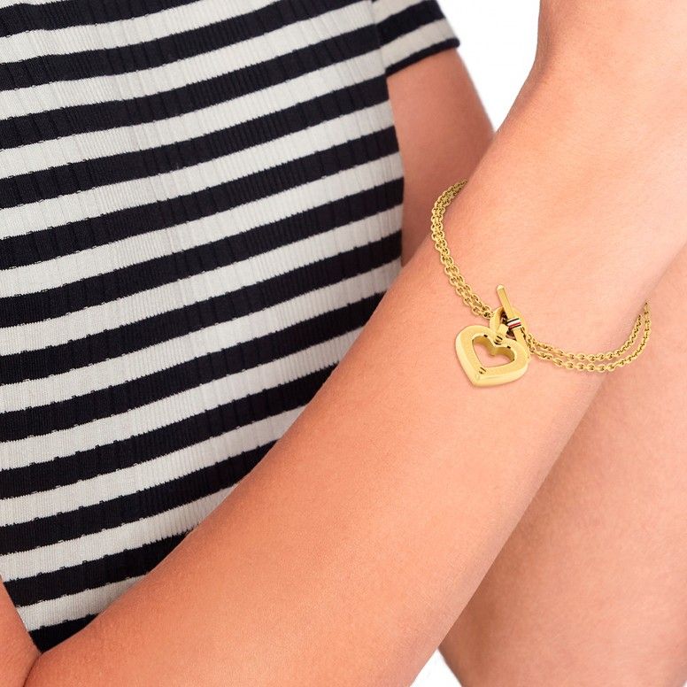 Pulseira Coração Dourado