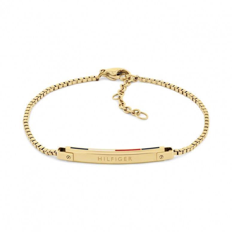 Pulseira com Chapa Dourada
