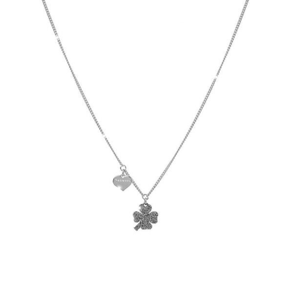 Colar Trevo e Pó Diamante