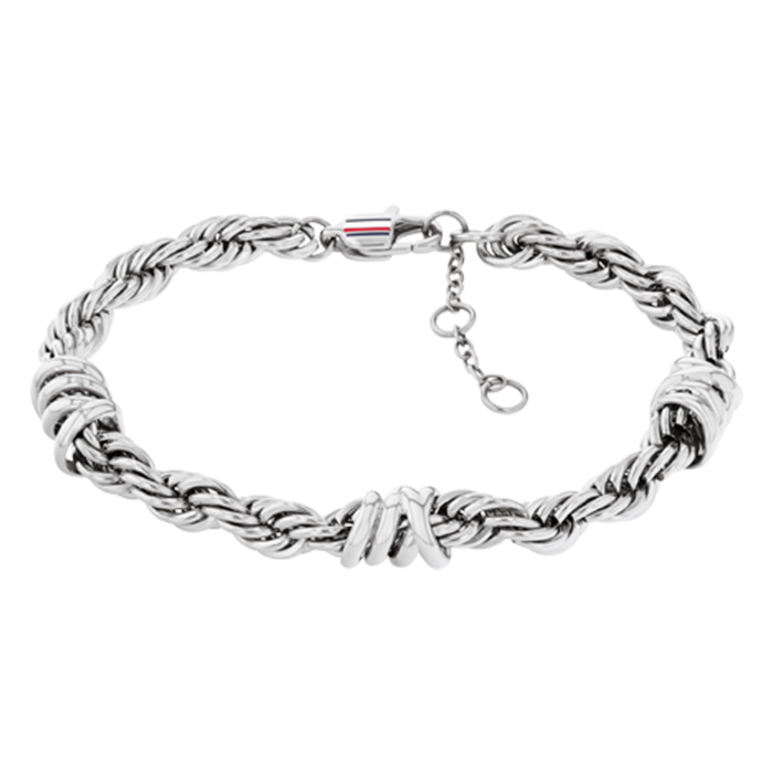 Pulseira Entrancada Prateada