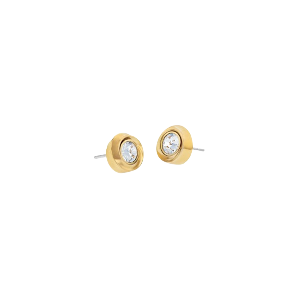 Brincos Solitário Dourado