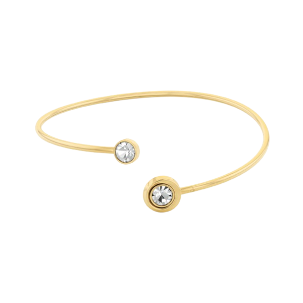 Pulseira Rígida Aberta e Cristais