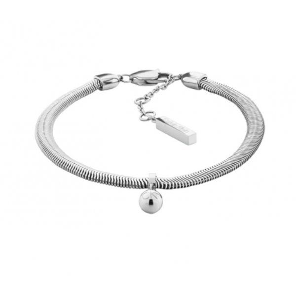 Pulseira Prateada e Bola Pendente