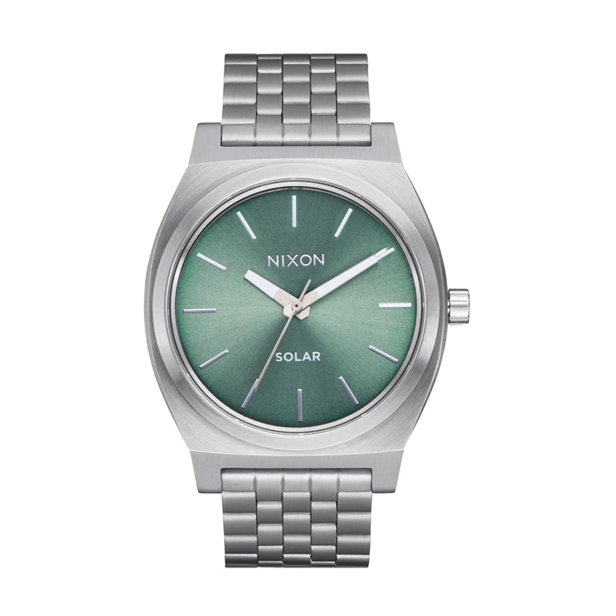 Relógio Time Teller Solar Aço e Fundo Verde