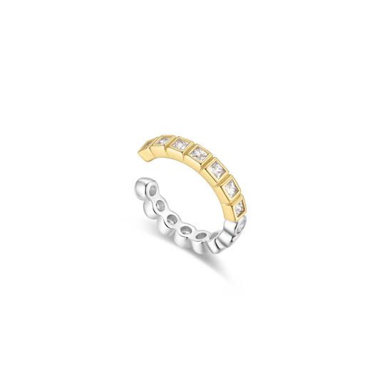 Earcuff Bicolor e Cristais