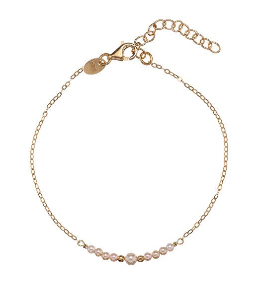 Pulseira Dourada com Pérolas 