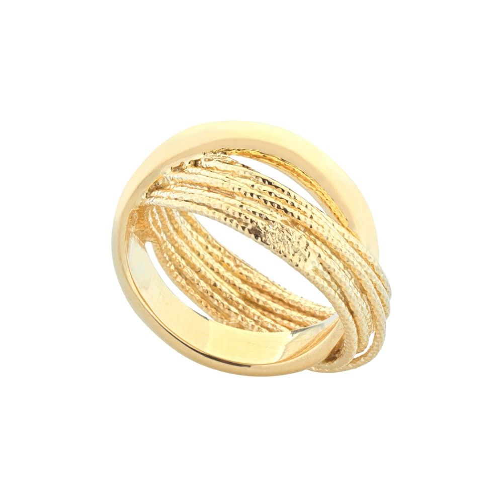Anel  Aro Cruzado Dourado