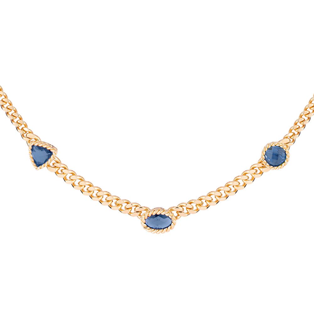 Colar Pedra Azul em Bronze