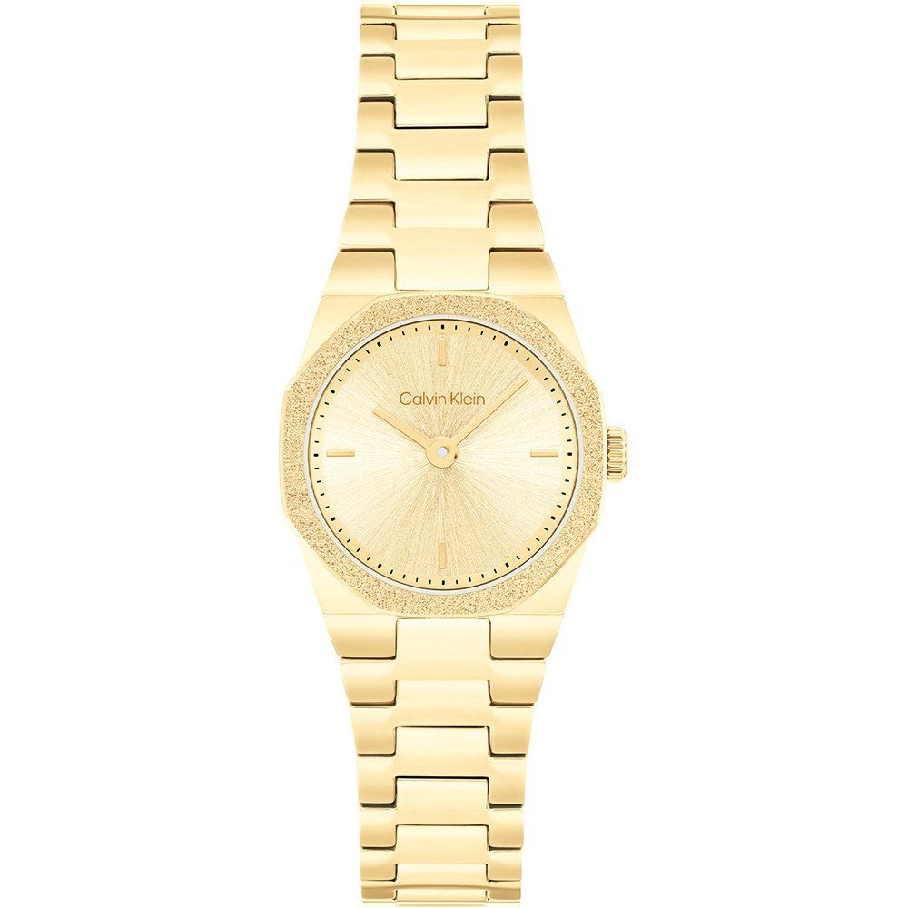 Relógio Dourado Aro Pó Diamante