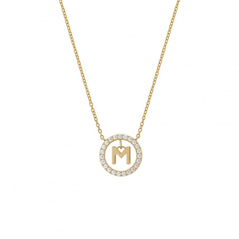 Colar Letra M Dourado