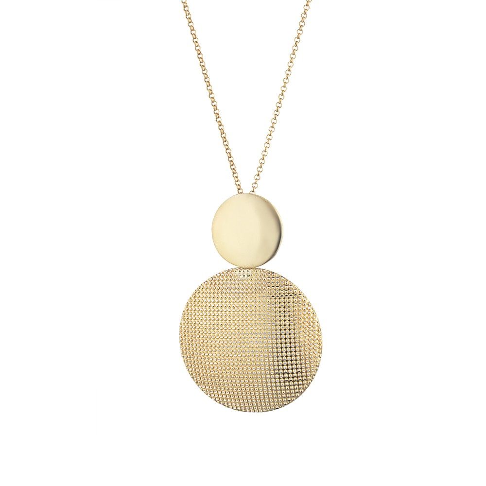 Colar Medalhas Acetinada e Bolinhas Dourado