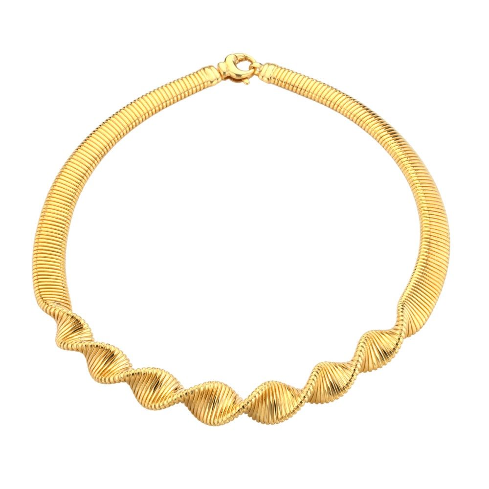 Colar Semirrígido Torcido Dourado