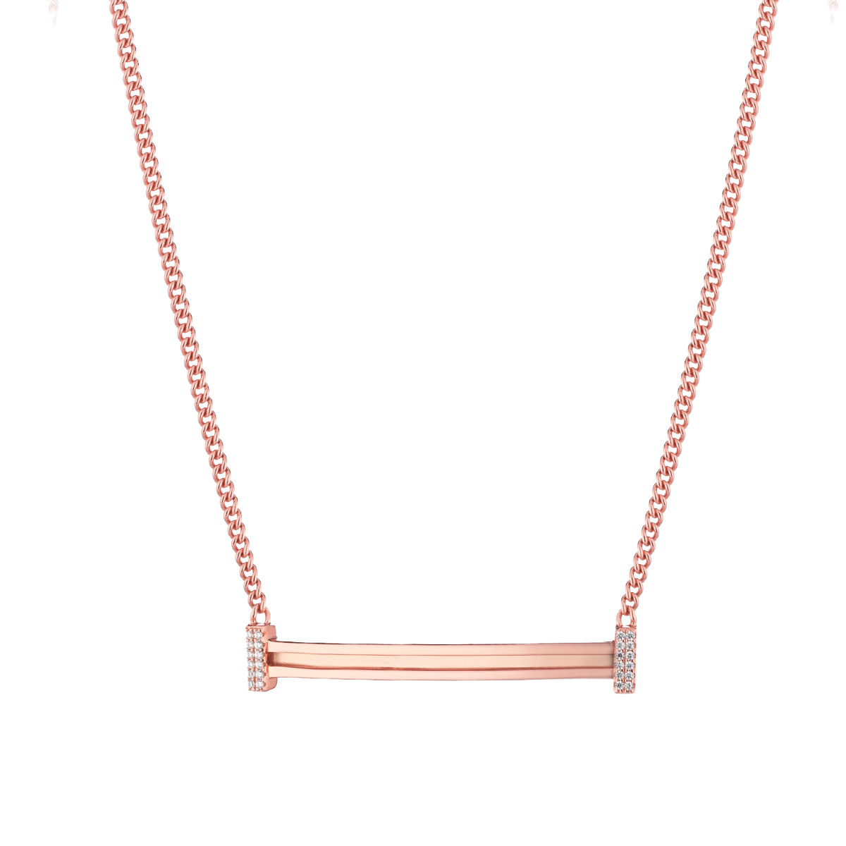 Colar De Enciaxe com Cristais em Rose