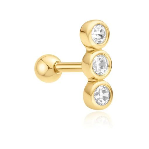 Piercing Zircónias Dourado