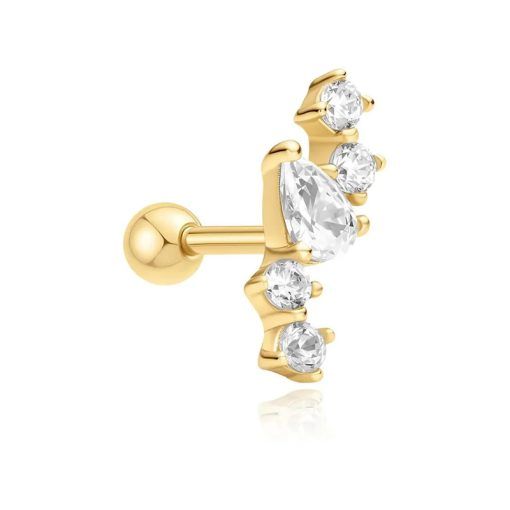 Piercing Zircónias Dourado