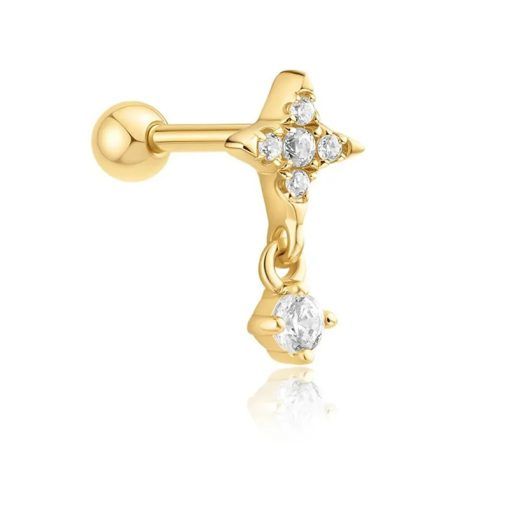 Piercing Zircónias Dourado