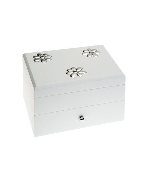 Guarda Jóias Branco e Flores