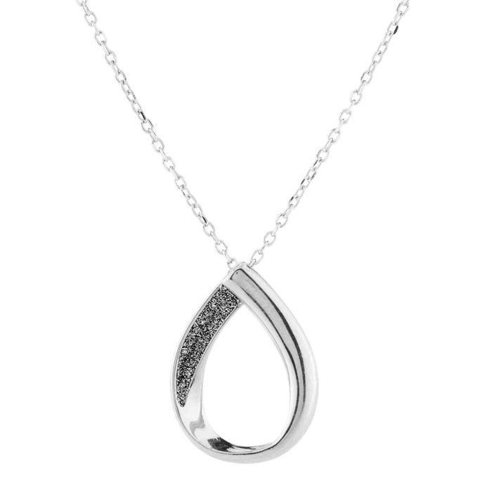 Colar Gota Pó Diamante Cinza 