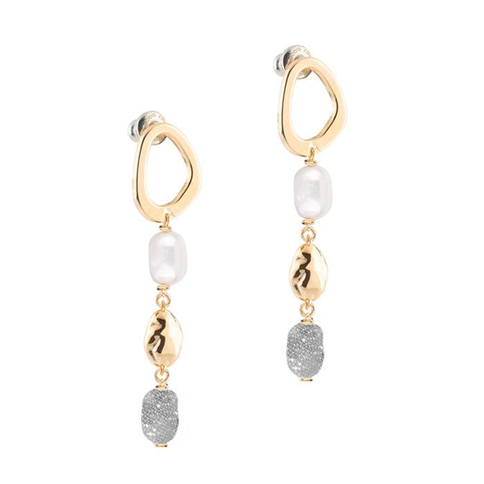 Brincos Pérolas e Pó Diamante