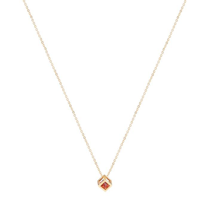 Colar Dourado Coração Vermelho