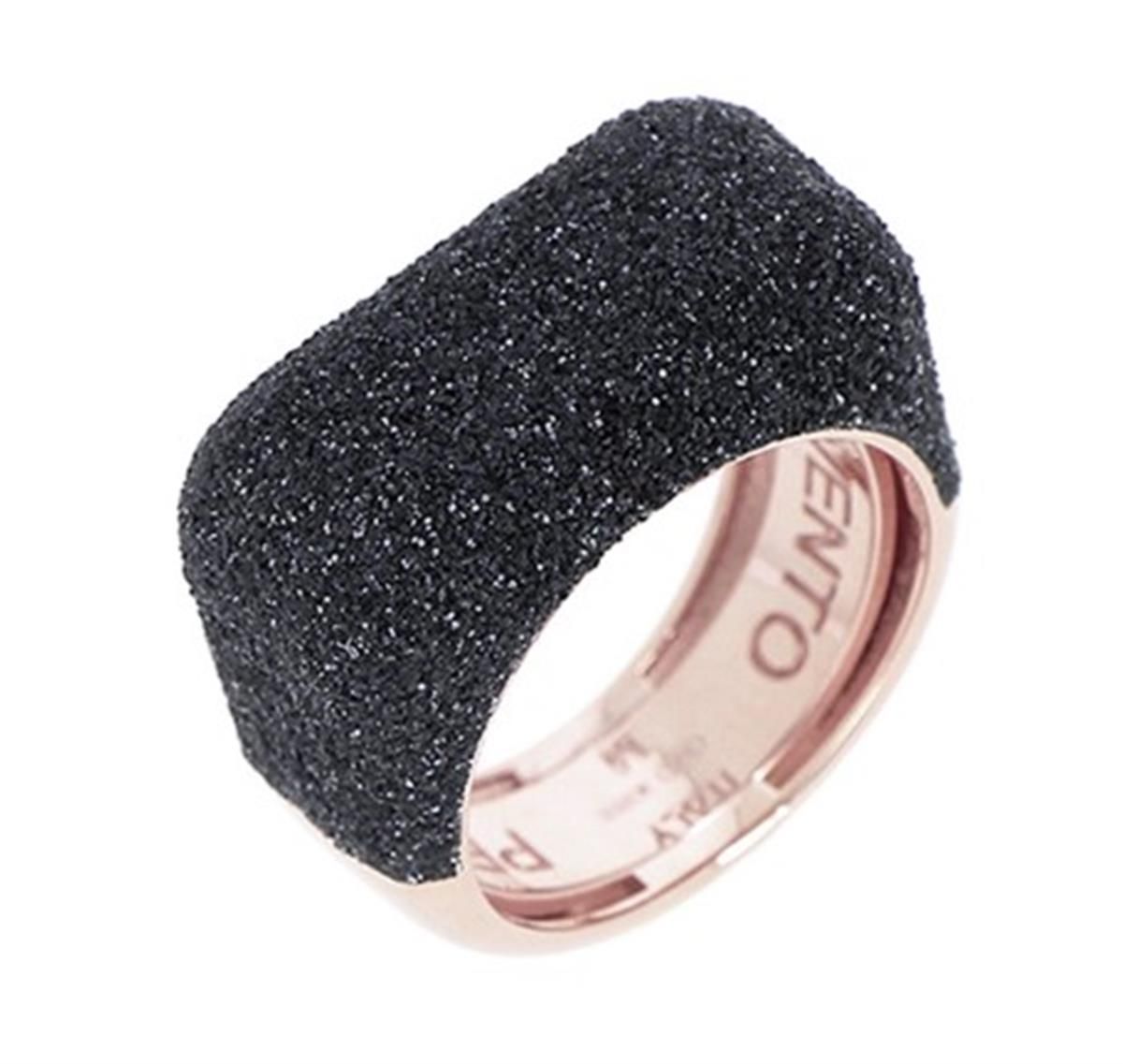 Anel Rose Pó Diamante Preto