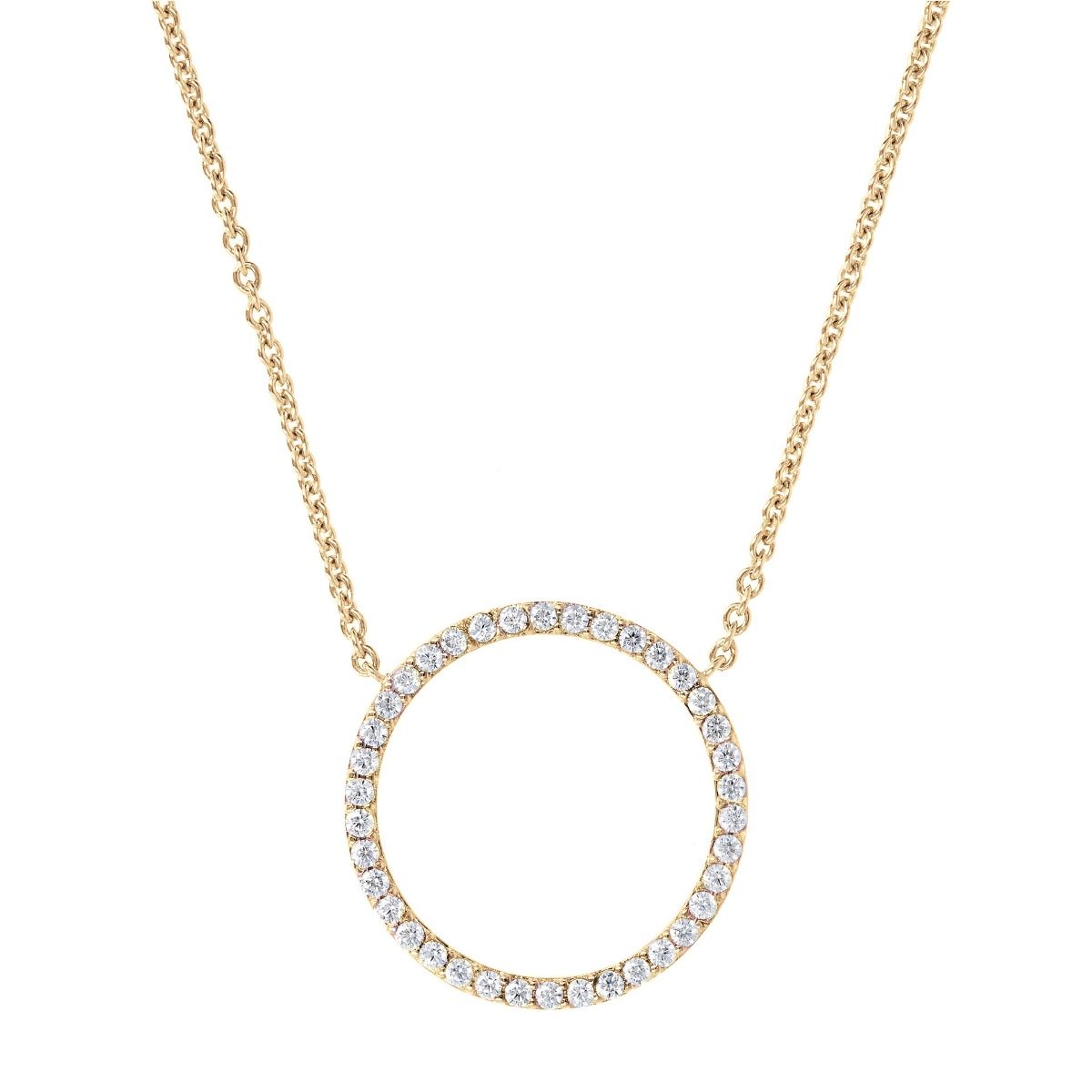 Colar Circulo com Cristais Dourado