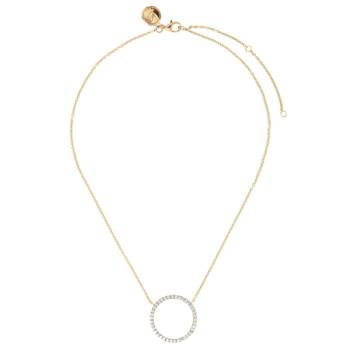 Colar Circulo com Cristais Dourado
