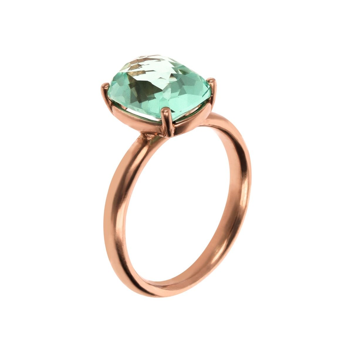 Anel Rose e Pedra Verde