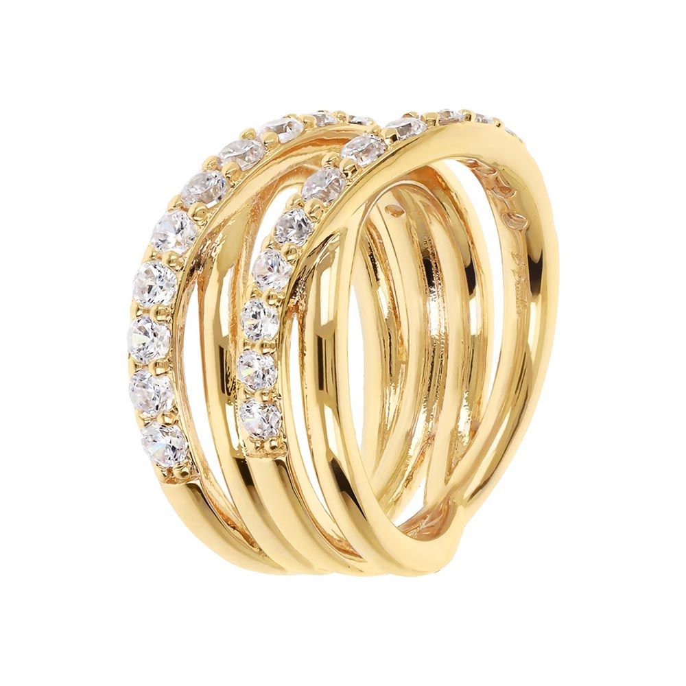 Anel Cruzado Dourado