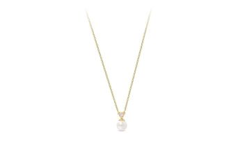 Colar Zircão e Pérola Dourado
