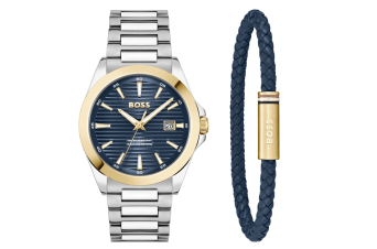 Relógio Aço e PulseIra Azul