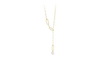 Colar Dourado e Pérola Ajustável