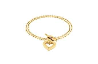 Pulseira Coração Dourado