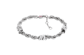 Pulseira Entrancada Prateada