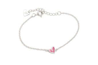 Pulseira Coração Rosa Degrade