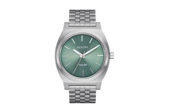 Relógio Time Teller Solar Aço e Fundo Verde