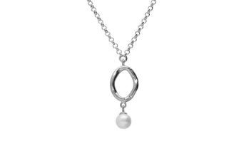 Colar Elo Oval e Pérola
