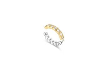 Earcuff Bicolor e Cristais