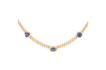 Colar Pedra Azul em Bronze