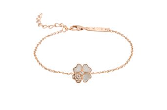Pulseira Rose Trevo Madrepérola