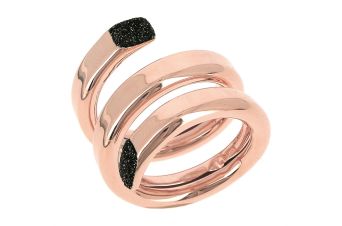 Anel Duplo Rose Pó Diamante 