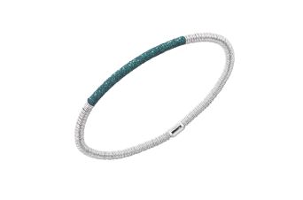 Pulseira Pó Diamante Verde em Prata