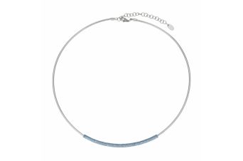 Colar Pó Diamante Azul em Prata