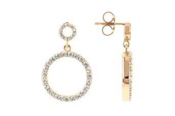 Brincos Circulo com Cristais Dourado